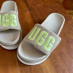 Like new, worn just twice, UGG slides.